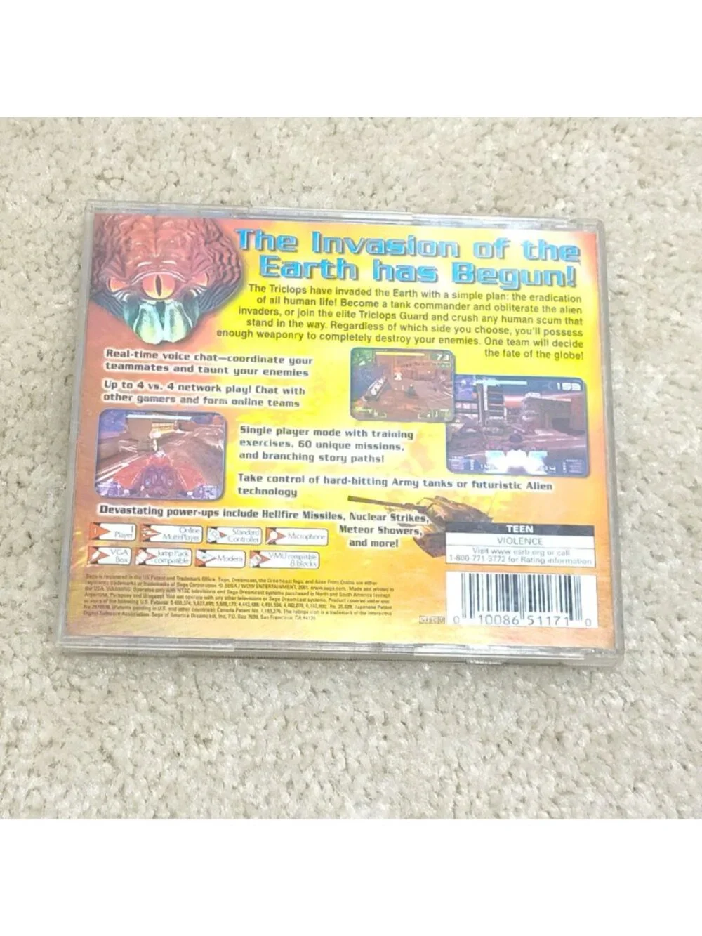 Sega Dreamcast Alien Front Online CIB Sega WOW Vehicular Combat 51171 Tested VGC